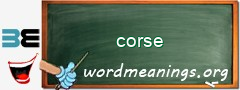 WordMeaning blackboard for corse